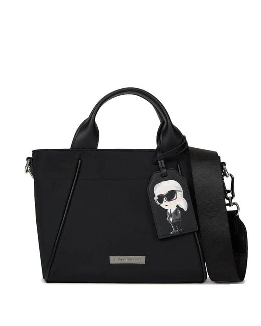 Karl Lagerfeld Black Sac Cabas Ikon En Toile