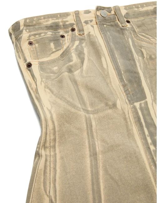 Acne Natural Denim-Print Mini Dress