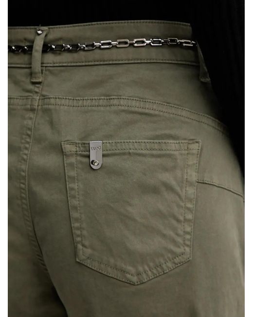 Liu Jo Green Chain-Belt Trousers
