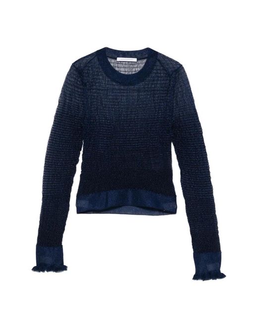 CECILIE BAHNSEN Blue Ruffled Top