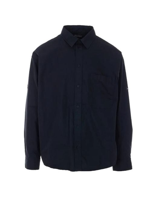 Balenciaga Blue Oversized Patch Logo Shirt for men
