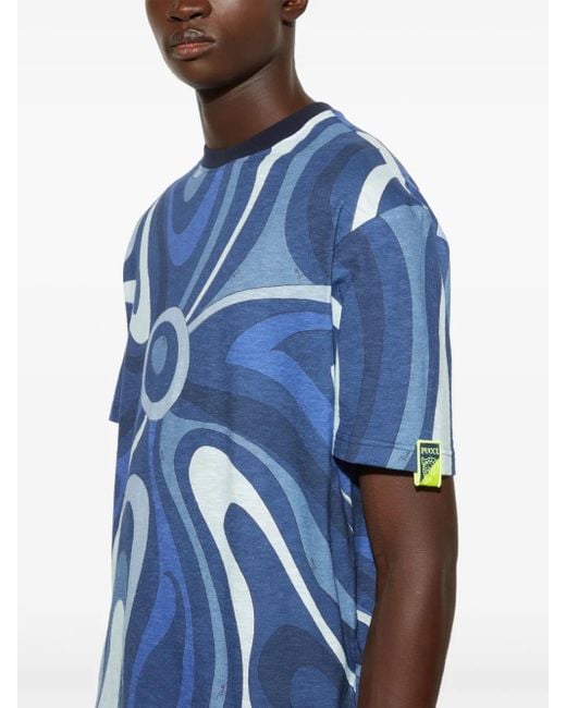 Emilio Pucci T-Shirt Mit Marmo-Print in Blue für Herren