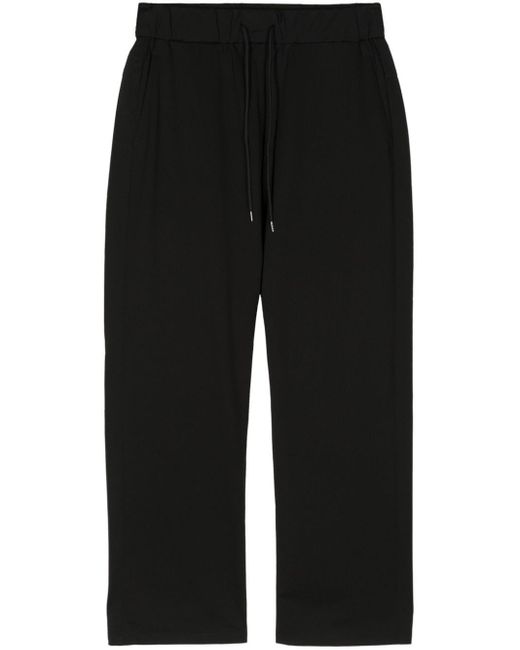 Attachment Black Drawstring-waistband Wide-leg Trousers for men