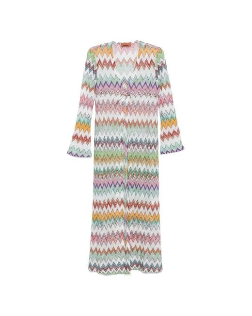 Missoni White Zigzag Beach Cover-Up