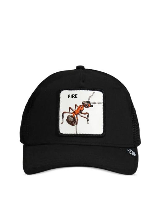 Goorin Bros Black Logo-Patch Mesh-Panel Cap for men