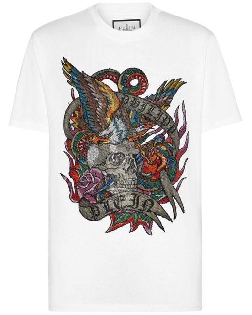 Philipp Plein T-Shirt mit Tattoo in White für Herren
