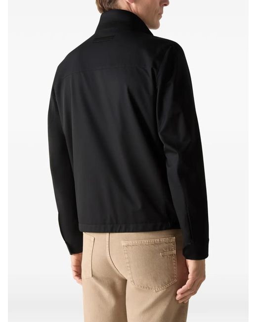 Zegna Black Microfiber Motorin 100Cc Blouson for men