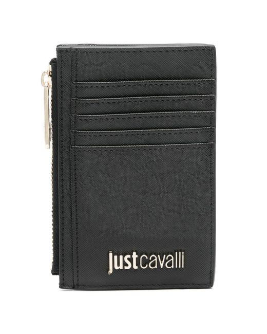 Just Cavalli Black Logo-lettering Leather Wallet