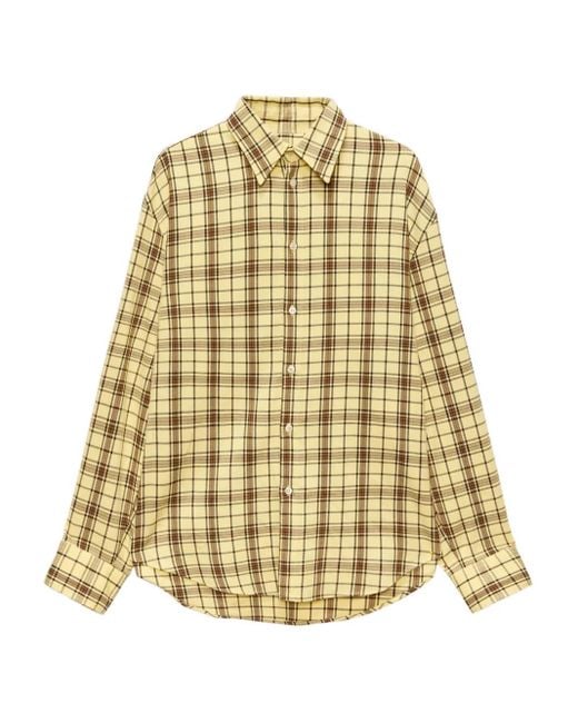 MSGM Metallic Checked-Pattern Long-Sleeve Shirt for men