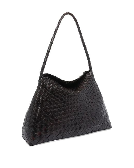 Dragon Diffusion Black Santa Maria Woven Leather Tote Bag