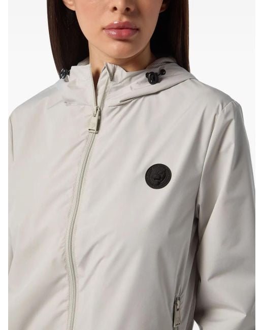 Philipp Plein Gray Hooded Lightweight Running Jacket Ls