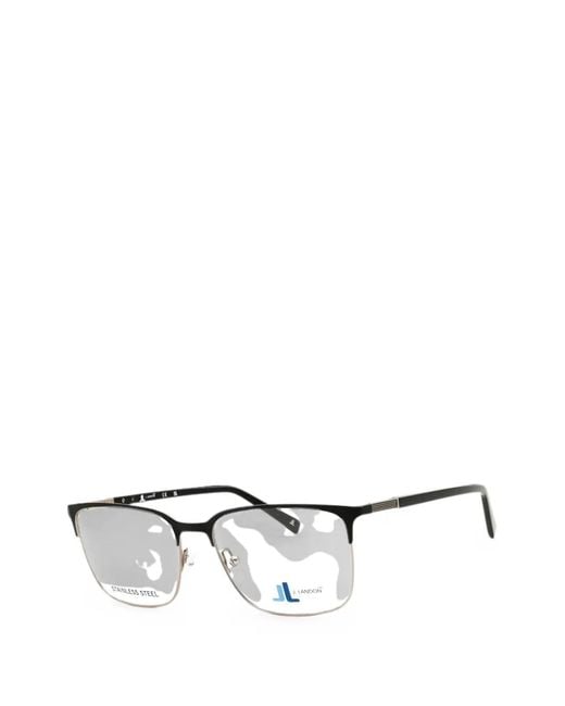 J. LANDON Black Rectangle-Frame Glasses for men