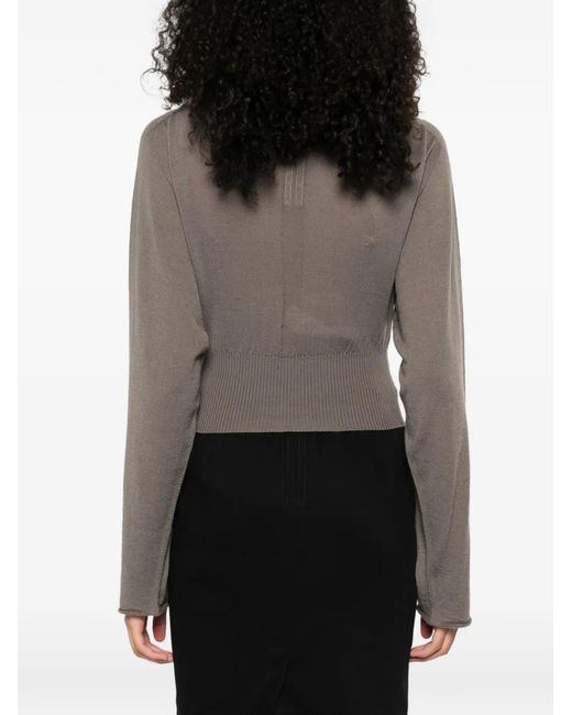 Rick Owens Gray Con High-Neck Top