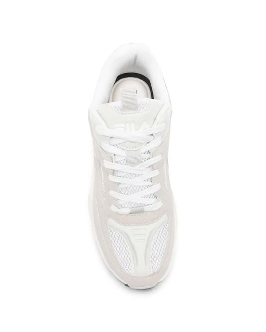 Fila White Panelled Mesh Sneakers for men