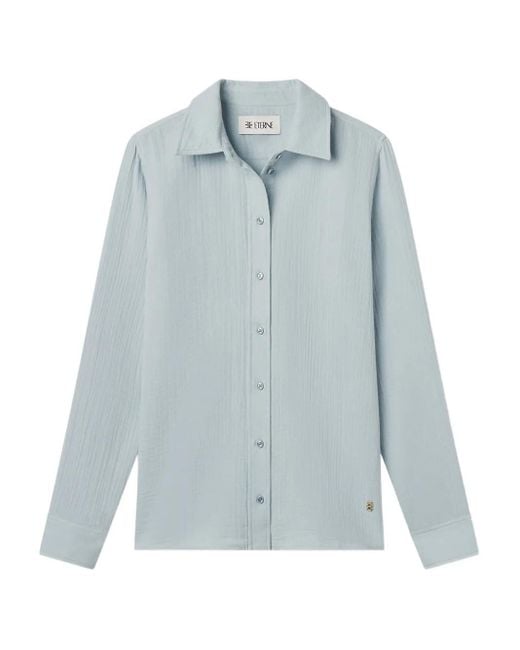 ÉTERNE Blue Button-down cotton shirt
