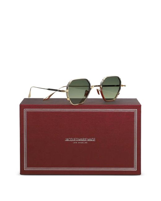 Jacques Marie Mage Green Verlaine Geometric-Frame Sunglasses