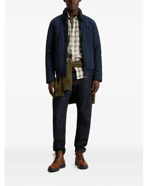 Woolrich Blue Padded Bomber Jacket for men
