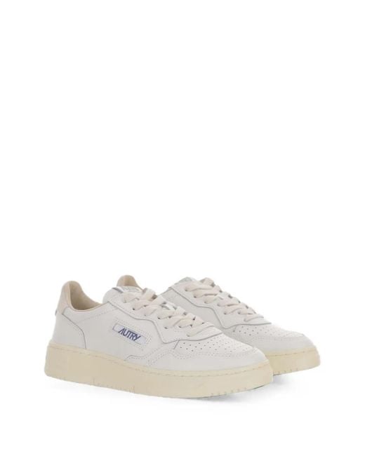 Autry White Medalist Logo-Patch Sneakers