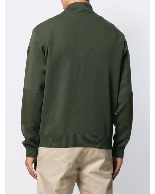 Paul & Shark Green Half-Zip Sweater for men
