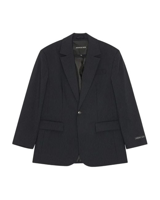 Herskind Blue Pinstripe Single-Breasted Blazer