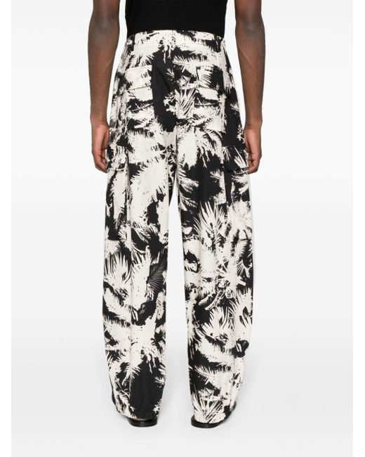 Pantalones cargo con estampado abstracto Laneus de hombre de color White