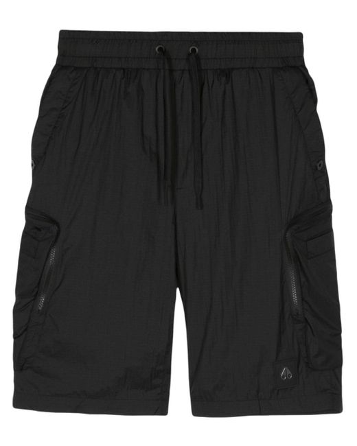 Moose Knuckles Black Ripstop Cargo Shorts for men