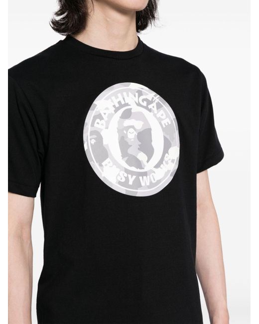 Camiseta con estampado gráfico A Bathing Ape de hombre de color Black