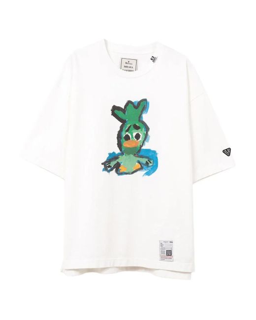 Maison Mihara Yasuhiro Leon Duck-Print T-Shirt in White for Men | Lyst