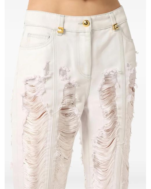 Elisabetta Franchi White Slim-Fit Jeans