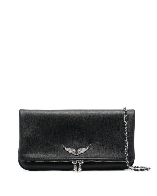 Zadig & Voltaire Logo-plaque Leather Shoulder Bag in Black | Lyst