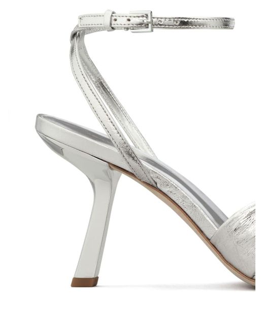 Tory Burch White 85mm Metallic Leather Sandals