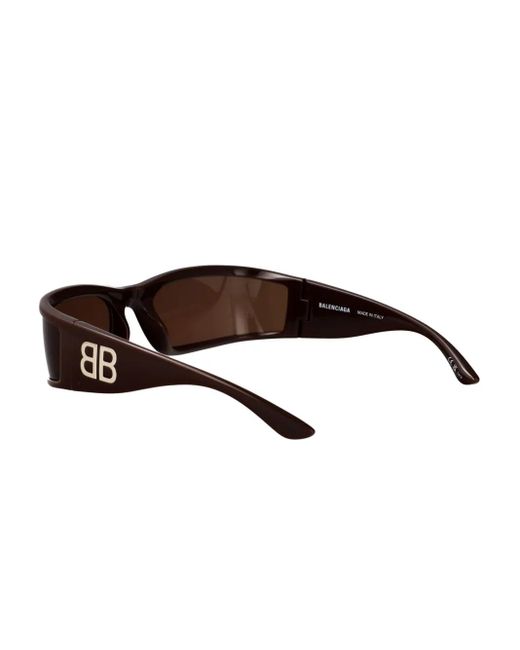 Balenciaga Brown Rectangle Logo Sunglasses for men