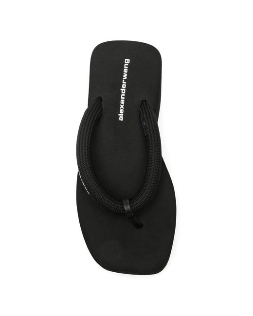Alexander Wang Black Logo-Print Platform Sandals