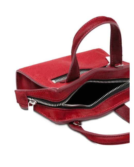 SAPIO Red Mini Zip-Pocket Tote Bag