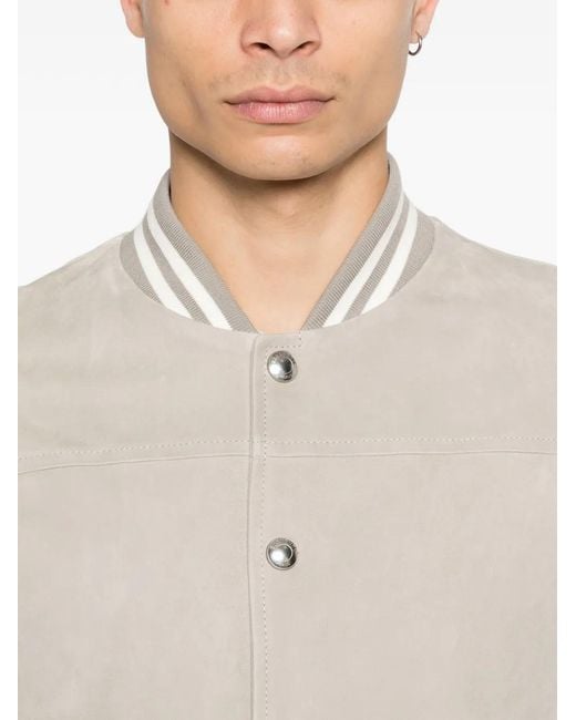 Eleventy White Panelled Bomber Jacket for men