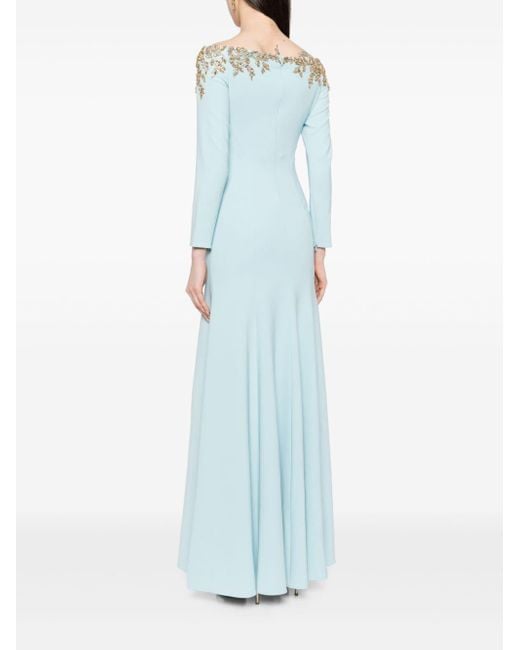 Jenny Packham Blue Rosabel Crystal-embellished Gown