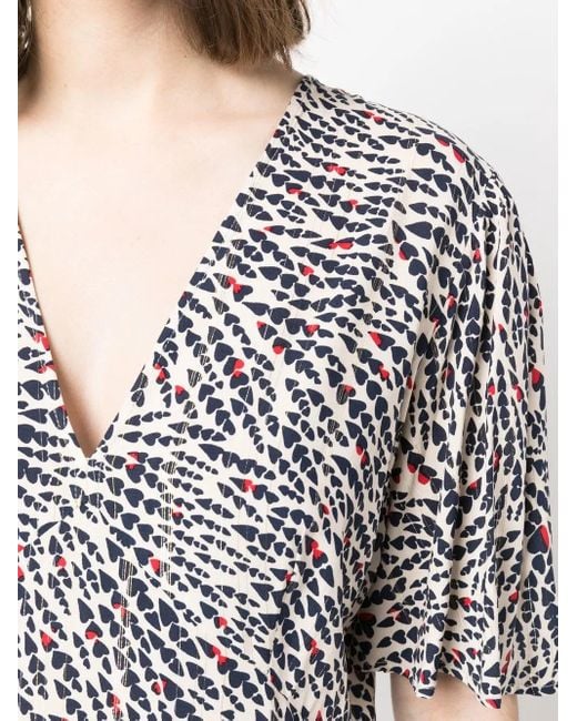 Twinset Gray Graphic-Print Midi Dress