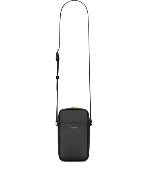 Saint Laurent White Nano Logo-Detail Messenger Bag for men