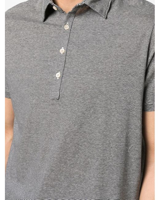 Boglioli Gray Striped Polo Shirt for men