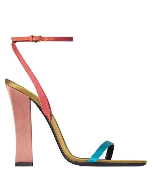 Saint Laurent Multicolor Dominique 110 Crepe Satin Sandals