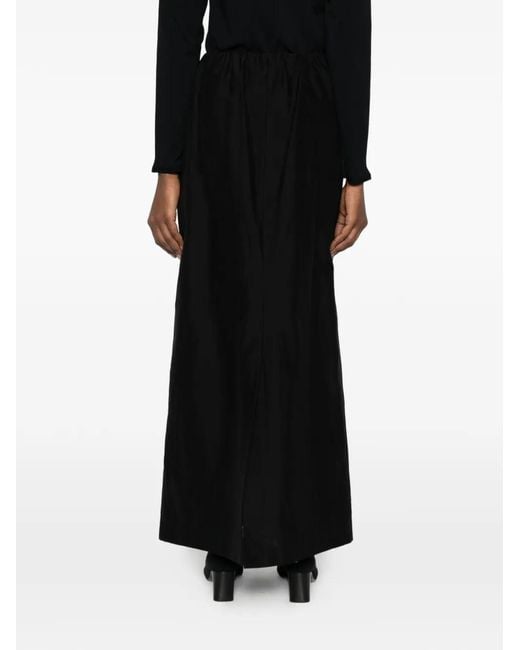 The Row Black Saul Skirt In Cotton And Silk