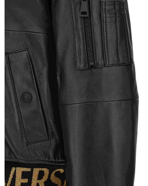 Versace Jeans Couture Bomberjacke Mit Gerippten Details in Black für Herren