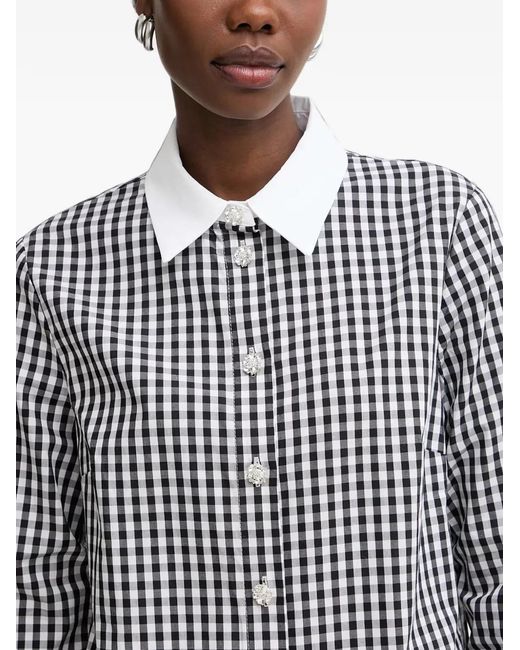 Morgan Black Gingham Crystal-Embellished Shirt
