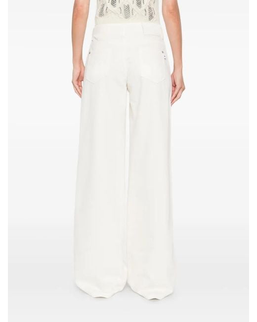 Ermanno Scervino White High-Waisted Baggy Jeans