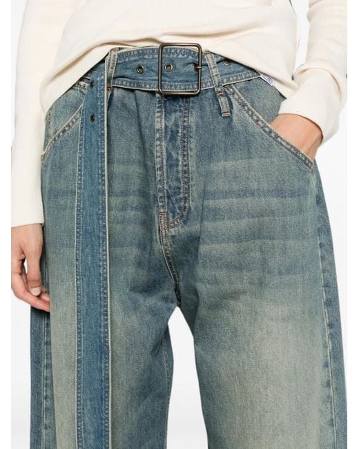 DARKPARK Blue Belted Wide-Leg Jeans
