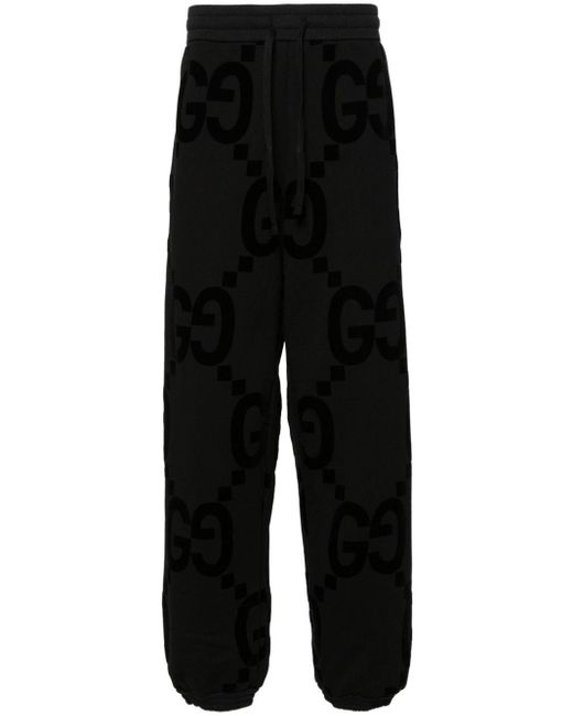 Gucci Black Monogram-pattern Relaxed-fit Cotton-jersey jogging Bottoms X for men