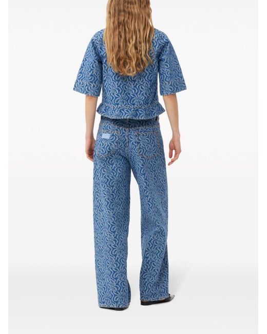 Ganni Blue Gerade Jeans aus Bio-Baumwolle