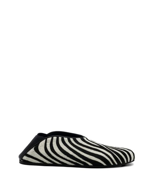 Gia Borghini Black Mules Granny À Imprimé Zébré