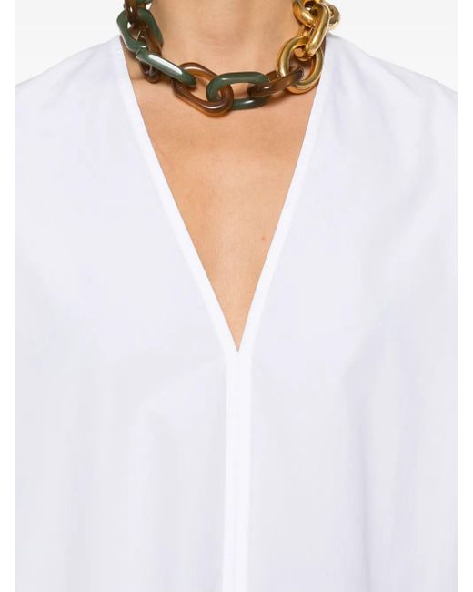 Blouse À Col V Totême  en coloris White