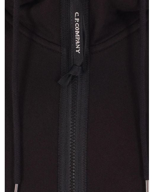 C P Company Blue Goggle-Detail Zip-Up Hoodie for men